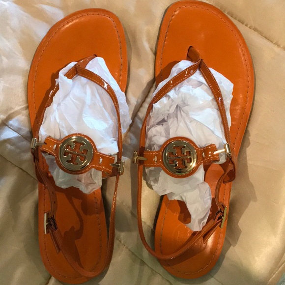 Tory Burch Shoes - TORY BURCH ORANGE SANDALS SIZE 8 1/2 medium
